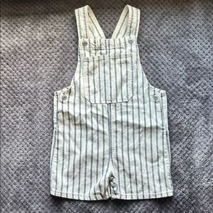 Zara Striped Overalls - Blue and Cream